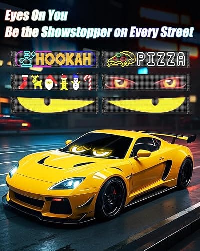 Devil Eyes Light for Windshield: 23.4"x4.7" Programmable LED Signs with APP & Remote Control - 5V USB Digital Lighting Display, LED Eyes for Cars, SUVs & Trucks (1 Pcs) thumbnail 2