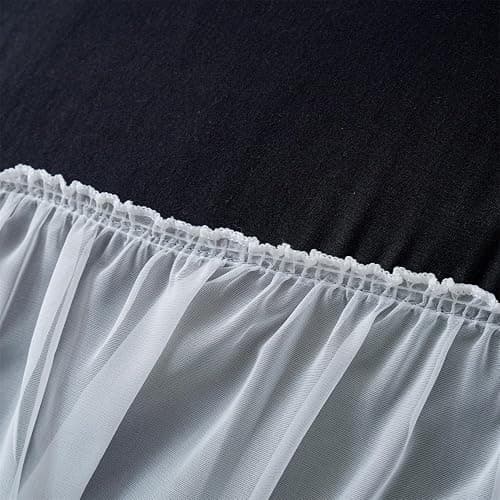 SOUKECHY Girls Lace Bedding,Queen Comforter Cover Set, Chic Ruffled Duvet Cover with Lovely Bow,Princess Style 1 Duvet Cover with 1 Pillowcases, No Comforter-Black,Twin Size thumbnail 6