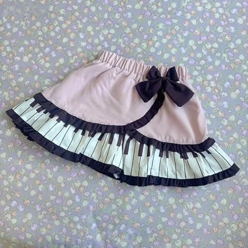 Y2K Cutecore Kawaii Mini Piano Skirt Vintage Emo Women Bow Aesthetic Grunge Goth Short Skirts Clothes thumbnail 4