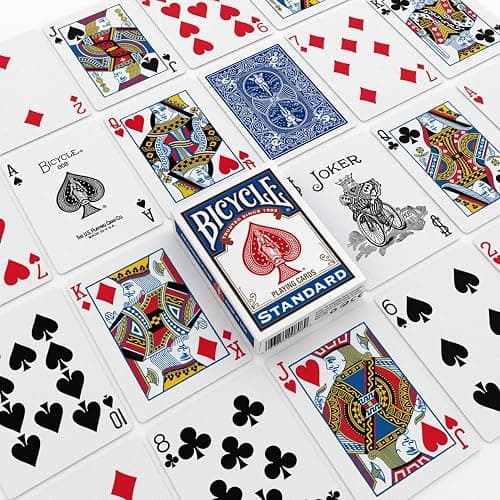 Bicycle Playing Cards 2 Pack Standard Poker Size Red and Blue | Air-cushion finish, Over 130 years trusted, 52 cards plus 2 Jokers per deck, Great for poker and rummy thumbnail 5
