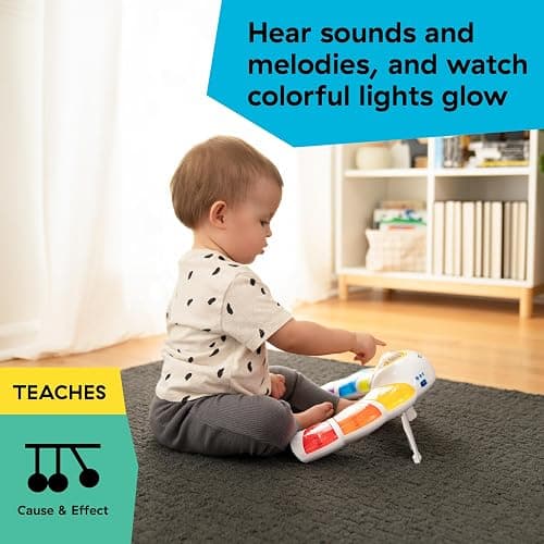 Baby Einstein Glow & Discover Light Bar Musical Toy, Activity Station, Sitting Up and Tummy Time Toy, Color and Animal Learning Toy, Infant Ages 3 Months+ thumbnail 6