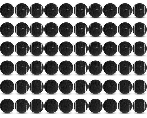 Macarrie 60 Pieces Precut Tennis Bulk Tennis Balls for Chairs Heavy Duty Long Lasting Glide Coverings for Classroom Furniture Legs Protectors and Floor Protection(Black) - Image 1
