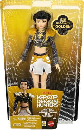 ​Mattel Kpop Demon Hunters HUNTR/X Zoey “Golden” Singing Doll | Wearing Removable Signature Outfit, 5 Posable Joints, Inspired by the Movie thumbnail 6