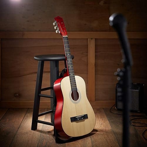 Ashthorpe 38-inch Beginner Acoustic Guitar Package (Natural), Basic Starter Kit w/Gig Bag, Strings, Strap, Tuner, Pitch Pipe, Picks thumbnail 4