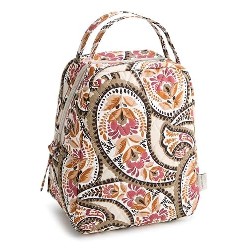 Premium Cotton Lunch Bag, Blooming Paisley, One Size - Image 1