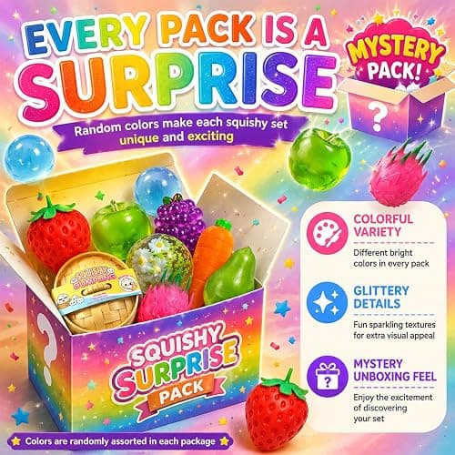 9 Pack Squishy Toys Squeeze Set Slow Rising Squishy Fidget Toys - Sugar Squishies Filled Stress Ball Glitter Color Changing Cute Food-Shaped Random Colors Stretchy for Desk, Office (9 Set) thumbnail 5