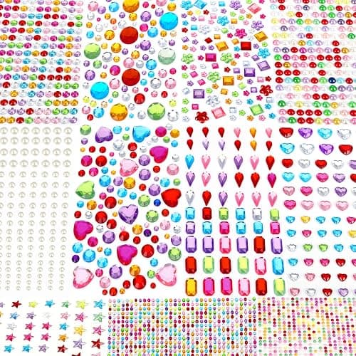 JOLCEEY 3034pcs Gem Stickers, Rhinestone Self Adhesive Gems, Stick on Gems Jewel Stickers Sticky Gems for DIY Crafts Gluing - Image 1