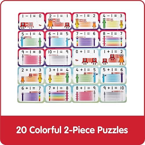 hand2mind Numberblocks Adding and Subtracting Puzzle Set, Addition and Subtraction Games, Number Puzzle, Matching Game, Preschool Math Toys, Toddler Educational Toys, Easter Basket Stuffers for Kids thumbnail 3
