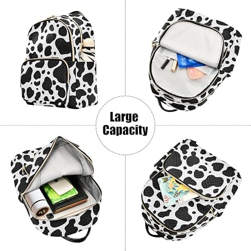 Sletend Mini Backpack Cow Print Fashion Backpack Purse for Women,Handbag Shoulder Bag Casual Daypack, Ladies Gift for College Work（S） thumbnail 6