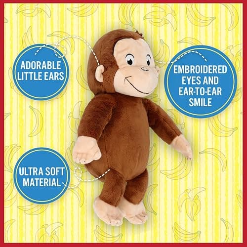 Kids Preferred Curious George Monkey Stuffed Animal Plush Toys Soft Cutest Cuddle Plushie Gifts for Baby and Toddler Boys and Girls - 12 Inches thumbnail 3