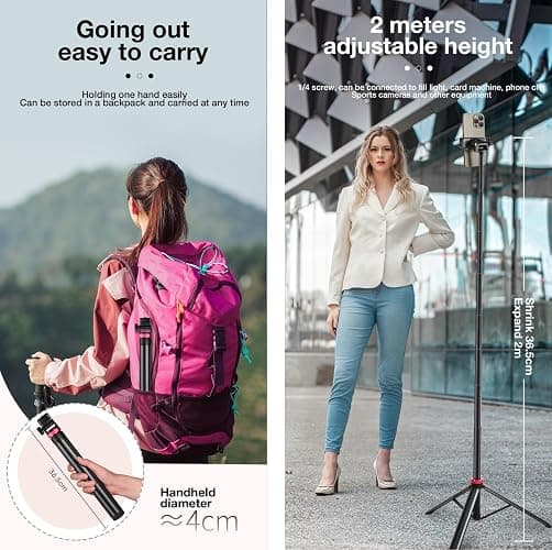 80'' Osmo-Mobile Floor Tripod-Stand Holder for DJI Osmo Mobile 8 SE 7P 7 6 5 4 / Osmo-Pocket 4 3 2 1 / Osmo Action 6 5 pro 4 3 2 1 thumbnail 3