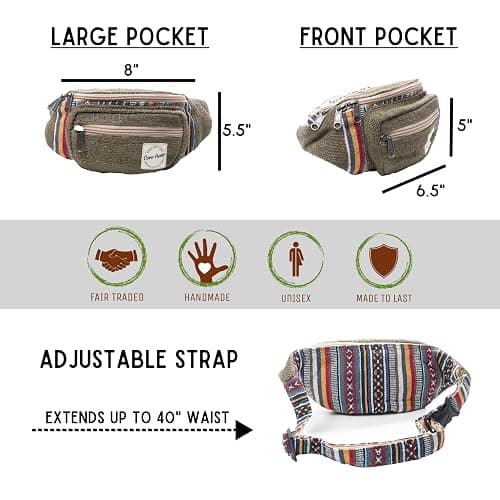 core hemp fanny pack (Boho Green) thumbnail 3