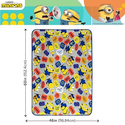Franco Kids Bedding Super Soft Plush Throw Blanket, 46 in x 60 in, Minions The Rise Of Gru thumbnail 2