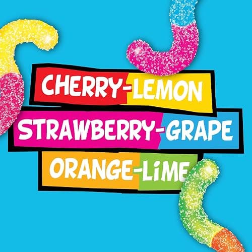 Trolli Sour Brite Crawlers, Candy, Cherry-Lemon, Strawberry-Grape & Orange-Lime, Sweet and Sour, Gummy Worms, 14 oz thumbnail 4
