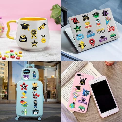 120 PCS Happy Graduation Grad Congrats Pre-Cut Temporary Tattoos for Kids | Super Cute Themed Birthday Party Favors, Supplies, Decorations, Fake Tattoo Stickers, School Rewards & Gifts Boys & Girls thumbnail 7