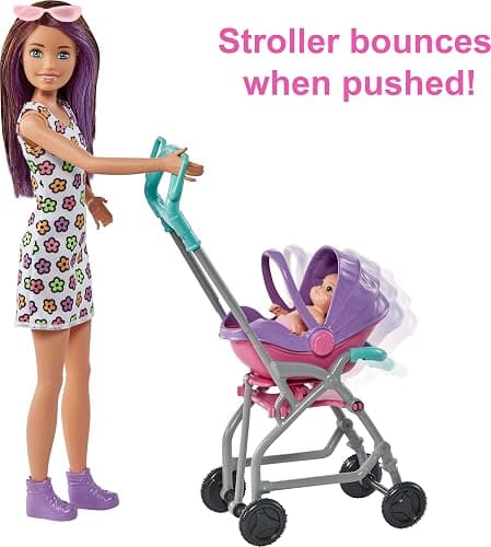 Barbie Skipper Babysitters, Inc. Playset with Skipper Babysitter Doll (Brunette), Stroller, Baby Doll & 5 Accessories, Toy for 3 Year Olds & Up thumbnail 3