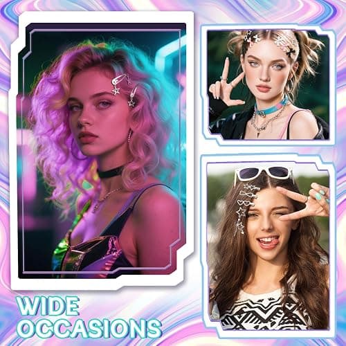 Fingertip WD 42Pcs Y2k Pink Hair Clips Set Kawaii Hair Love Star Cross Hair Clip 2000s Non Slip Accessories Styling Tools Cool Hair Barrettes for Girls Hairstyle thumbnail 7