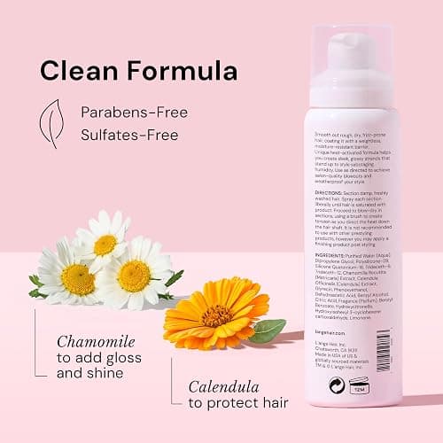 L'ANGE HAIR Glass Hair Heat Protectant Spray | Anti-Frizz Blow Dry Mist | Long Lasting Hold & Shine | Humidity Protection | Thermal Heat Protection Spray | Lightweight Blow Out Primer, 5 fl oz Bottle thumbnail 8