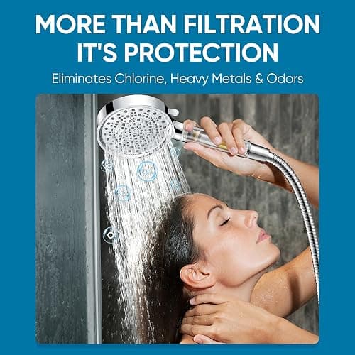 Cobbe Filtered Shower Head with Handheld, Water Softener for Hard Water | High Pressure 6 Spray Mode Shower Head with Filters - Remove Chlorine and Harmful Substances - Reduces Dry Itchy Skin, Chrome thumbnail 2