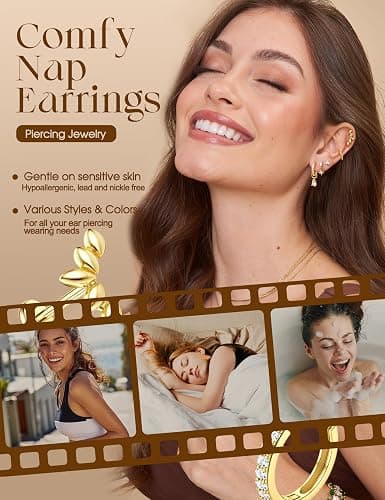 ORAZIO 16G/18G/20G Threadless Flat Back Earrings 316L Surgical Steel Cartilage Earring Stacks Flatback Push in Nose Rings Studs Hypoallergenic Tragus Helix Conch Labret Medusa Piercing Jewelry thumbnail 4