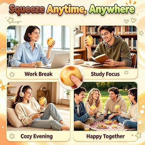 Crunchy Squishy, Potato Squishy ASMR Slow Rising Squishys Sensory Toys | Crunchy Potato Squishy,Stress Relief Fidget Toys, Portable Sensory Stress Relief for Office Desk, Party Gift for Adult thumbnail 6