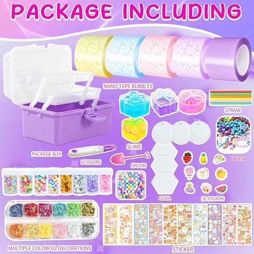 ZiZa Nano Tape Bubble Kit for Kids, Nano Tape Squishy Maker Making Kit, Birthday Toys Gifts for 4 5 6 7 8 9 10 Year Old Girls Girl, Kids Toys for Girls 4-6 6-8 8-10 10-12 thumbnail 2