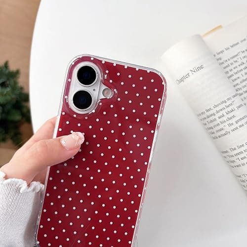 QLTYPRI Cute Phone Case for iPhone 17 Case Polka Dot Fashion Aesthetic Design for Women Girls, Slim TPU Shockproof Protective Phone Cover for iPhone 17 - White thumbnail 4
