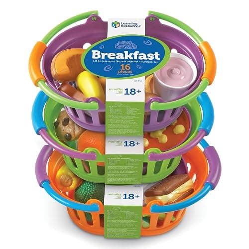 Learning Resources New Sprouts Bundle of Breakfast, Lunch and Dinner - Food Toys, Pretend and Play, Imaginative Skills, Toddlers Kitchen Toys, Fruit and Vegetable Basket, Gifts for Boys and Girls thumbnail 6