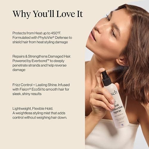 Kitsch Heat Protection Spray for Hair – Heat Protectant for Hair with Argan Oil – Styling Hair Spray for Frizz Control, Shine & Damage Protection – Protects Strands | Ideal Gifts for Women – 6.8oz thumbnail 3
