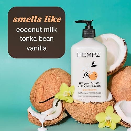 Hempz Whipped Vanilla & Coconut Cream Moisturizing Body Lotion - 17 Fl Oz | Pure Hemp Seed Oil for Dryness, Shea Butter & Coconut Oil, 48-Hour Hydration, Vegan & Cruelty-Free, Paraben-Free thumbnail 4