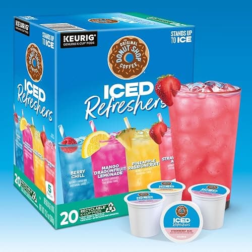 The Original Donut Shop, Iced Refreshers, Keurig Single Serve K-Cup Pod Variety Pack, Strawberry Acai, Pineapple Passionfruit, Mango Dragonfruit Lemonade, Berry Chill, 20-Count thumbnail 8