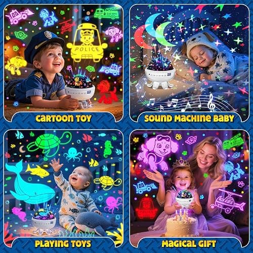 Kids Toys Puppy Projector│30 Soothing Sounds+4 Slides Sound Machine Baby Night Light Projector│93 Projections+31 Colors Puppy Toys for Boys Age 3-5│Girl Toys Toddler Toys│Story Projector Sound Machine thumbnail 7
