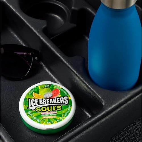 ICE BREAKERS Sours Assorted Fruit Sugar-Free Mints Tins, 1.5 oz, 8 ct | Green Apple, Tangerine and Watermelon Sugar-Free Sours Mints, Pocket Tins for Car, Desk and Fresh Breath, 8 ct thumbnail 4