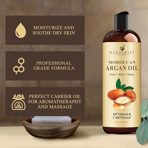 Handcraft Blends Moroccan Argan Oil - 8 Fl Oz - 100% Pure and Natural - Premium Grade Carrier Oil for Skin and Hair - Hair and Body - Massage - Cold-Pressed thumbnail 5