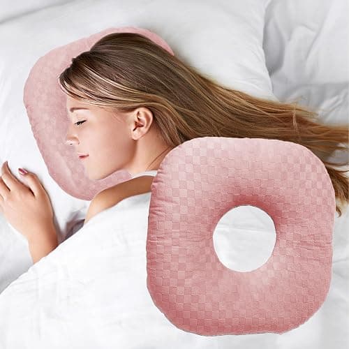 Wuronsa Ear Piercing Pillow with Hole for Cartilage Piercings, CNH Support | Adjustable cotton pillow designed for side sleepers, fresh piercings, sensitive ears and pressure reduction while sleeping - Image 1