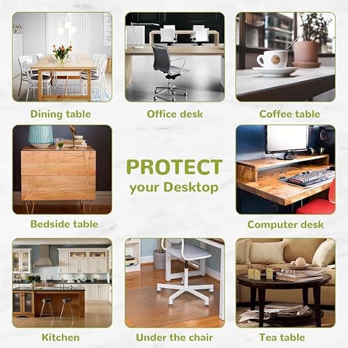 Eisdroma 14 x 24 Inch Clear Table Cover Protector, Clear Desk Mat, Table Protector, 1.5mm Plastic Table Cover, Vinyl Table Protector, Mats on Top of Desks thumbnail 6
