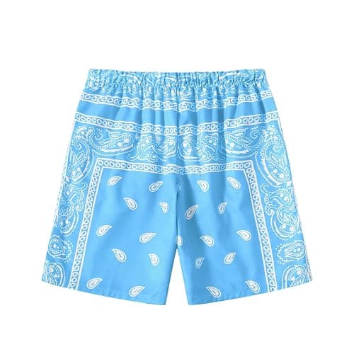 Eymitory Boy's Summer Boho Paisley Print Shorts Casual Kids Drawstring High Waisted Graphic Shorts with Pocket thumbnail 2