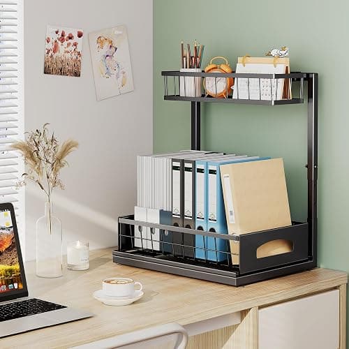 Under Sink Organizer , 2 Pack Height Adjustable Cabinet Organizer with Slide Out Drawer, Pull Out Under Sink Storage, Multi-Purpose 2 Tier Sink Shelves for Kitchen Bathroom Pantry (Black, 2 Pack) thumbnail 8