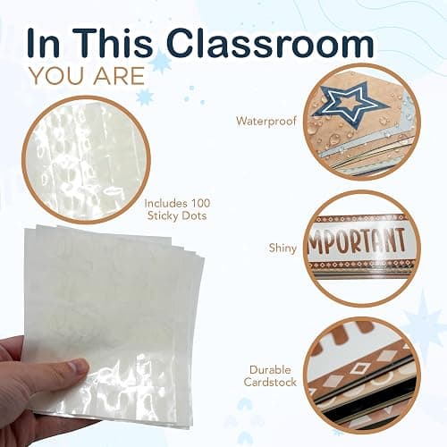4E's Novelty 36 Pcs “in This Classroom You are” Boho Classroom Bulletin Board Sets, Boho Motivational Bulletin Board Decorations with Rainbow, & Positive Affirmations School Wall Decor Classroom thumbnail 5
