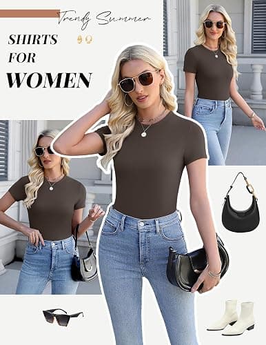 Ekouaer Womens Basic Tee Shirts 3 Pack Short Sleeve Crew Neck Thermal Underwear Tops Base Layer thumbnail 4