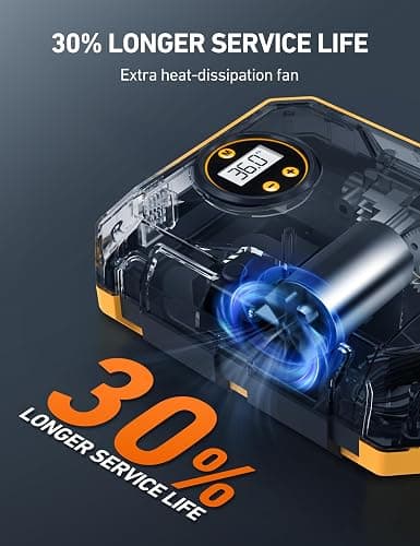 AstroAI Tire Inflator Air Compressor 12V DC Portable Air Compressor Car Accessories Auto Tire Pump 100PSI with LED Light Digital Air Pump for Car Tires Bicycles Other Inflatables thumbnail 5