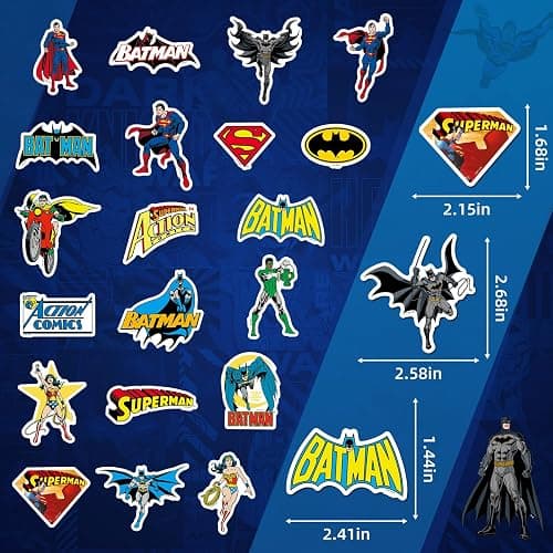 Superhero Stickers for Water Bottles – 50PCS Cool Comic Hero Stickers | Waterproof Vinyl Decals for Laptop, Skateboard, Phone, Luggage, Scrapbook, Party Favors, Birthday Gifts for Kids Teens Adults thumbnail 3
