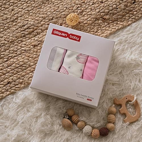 GLLQUEN BABY Swaddles for Newborns - 3 Pack Baby Adjustable Swaddle Sleep Sack for Boys and Girls 0-3 Months,Baby Wrap Swaddle Sack, Stripe & Heart, Nursery Essentials thumbnail 7