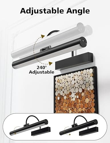 VOLISUN Picture Lights for Wall, 13 inch Rechargable Picture Light Battery Operated, 3 Color Temperatures Cordless Picture Light with Remote, Art Light for Paintings, Gallery, Portrait, 1 Pack (Black) - Black - 13inch-1Pack thumbnail 7