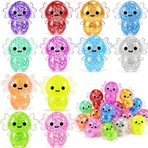 12PCS Axolotl Squishy Toy for Kids,Cute Bulk Axolotl Squishies Fidget Stress Ball Toys Squeeze Set for Kid Girls Boys Birthday Party Favors Gifts thumbnail 9