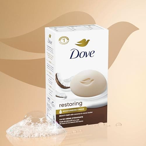 Dove Beauty Bar Soap Restoring Coconut & Cocoa Butter 6 Count for Restored Skin, Nourishes Skin 3.75 oz thumbnail 4