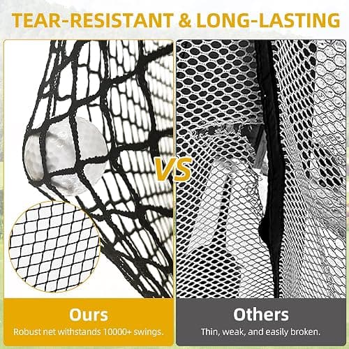 Golf Hitting Net, 10x7ft & 7x7ft Golf Practice Nets for Backyard Driving Chipping, Portable Heavy Duty Golf Impact Nets with Steel Frame, Indoor and Outdoor thumbnail 3