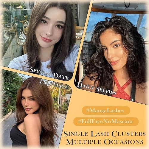 Manga Lash Clusters Wispy Eyelash Clusters Natural 180pcs Individual Lashes Spiky Lashes Clusters C Curly Cluster Eyelash Extensions 11-13mm DIY at Home Eyelashes Clusters by Ruairie thumbnail 6