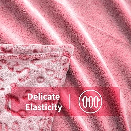 FY FIBER HOUSE Leopard Print Hot Pink Throw Blanket Fluffy Flannel Fleece Soft Throw Home Decor for Couch, 50"X60" thumbnail 7