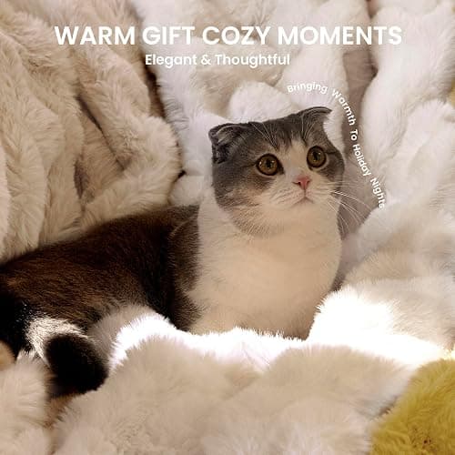 Electric Heated Blanket for Girls & Women, Soft & Luxurious, Faux Rabbit Fur Heating Throw Blankets, 6 Heat Settings, Overheat Protection, Quick Heating, Memory Function, Gift-Ready Design, 50"x60" thumbnail 7